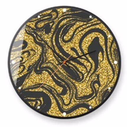 Zegar ścienny jak obraz z efektem brokatu