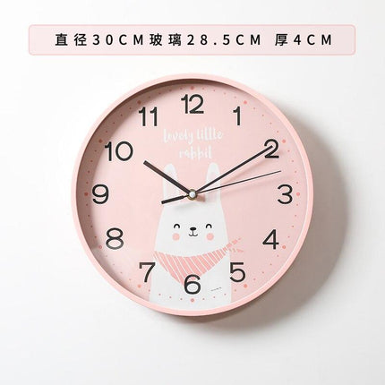 Okrągły zegar dla dzieci z królikiem
