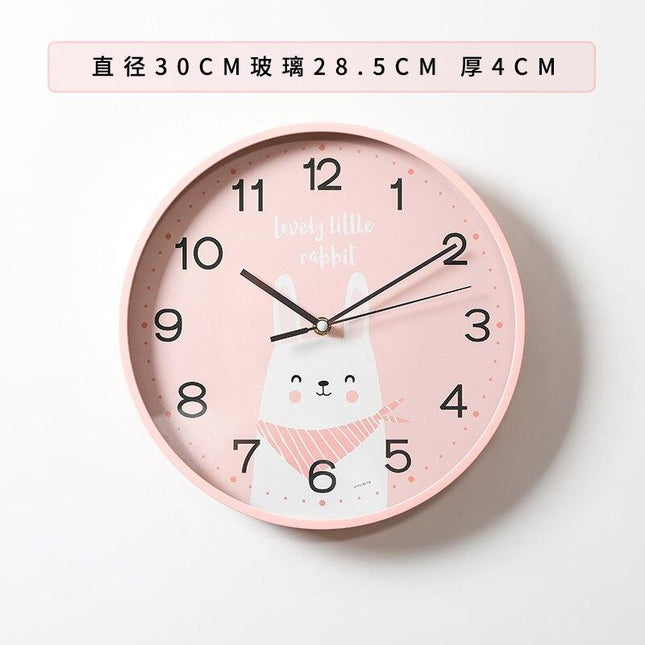 Okrągły zegar dla dzieci z królikiem