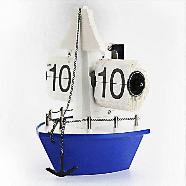 Zegar klapkowy na biurko Statek