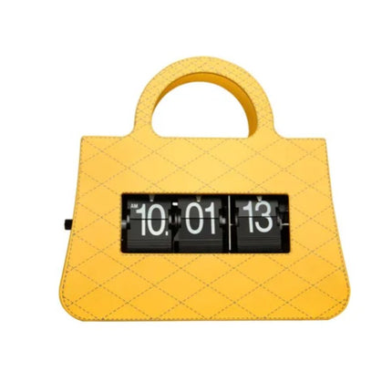 Zegar klapkowy w kształcie torebki