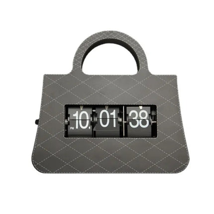 Zegar klapkowy w kształcie torebki