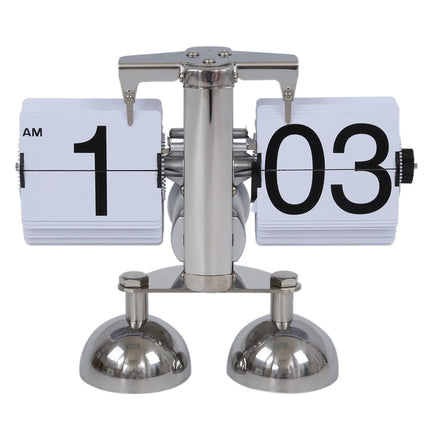 Stalowy zegar klapkowy na biurko vintage