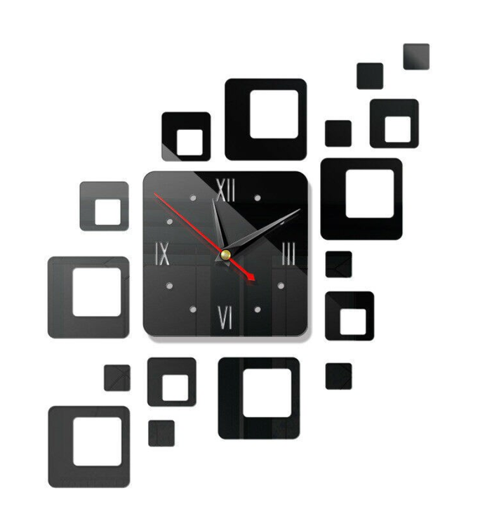 Designerski kwadratowy zegar ścienny na ścianę