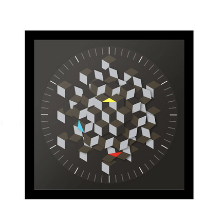 Zegar ścienny z iluzją optyczną 3D