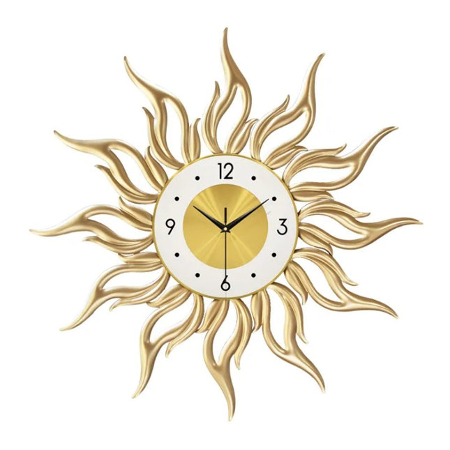 Zegar ścienny w kształcie słońca