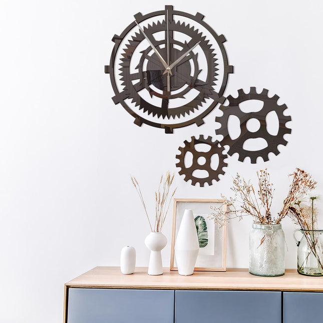 Dekoracyjny zegar ścienny koła zębate