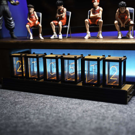 Zegar biurkowy retro z lampami Nixie