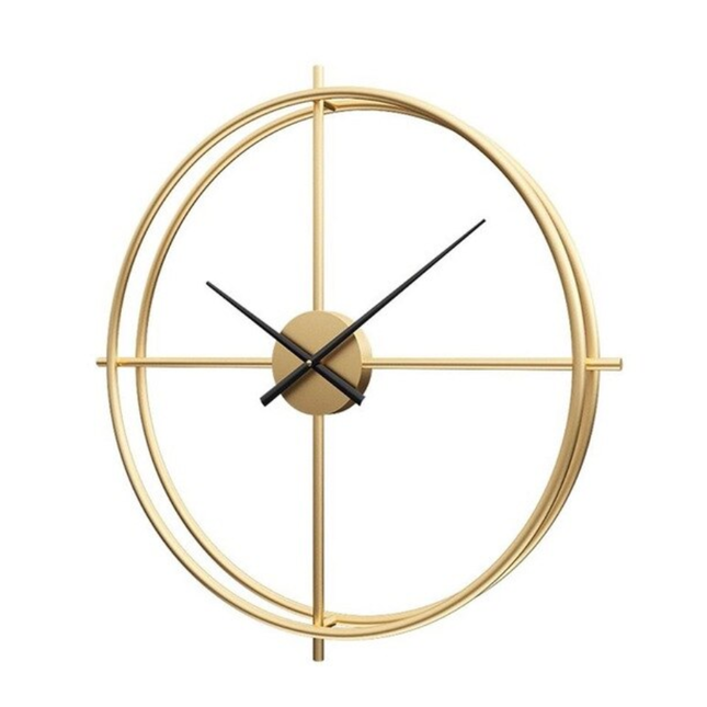 Nowoczesny metalowy zegar ścienny złoty design