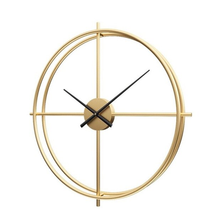 Nowoczesny metalowy zegar ścienny złoty design