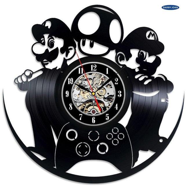 Zegar z płyty winylowej Super Mario