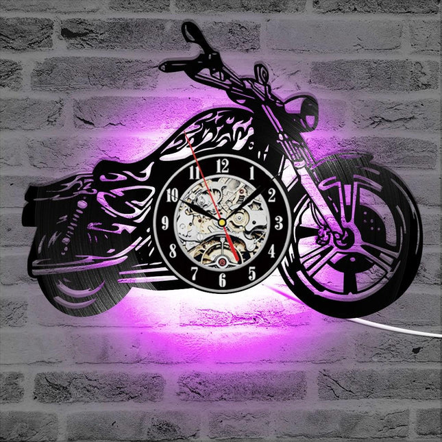 Zegar winylowy dla fana motocykli