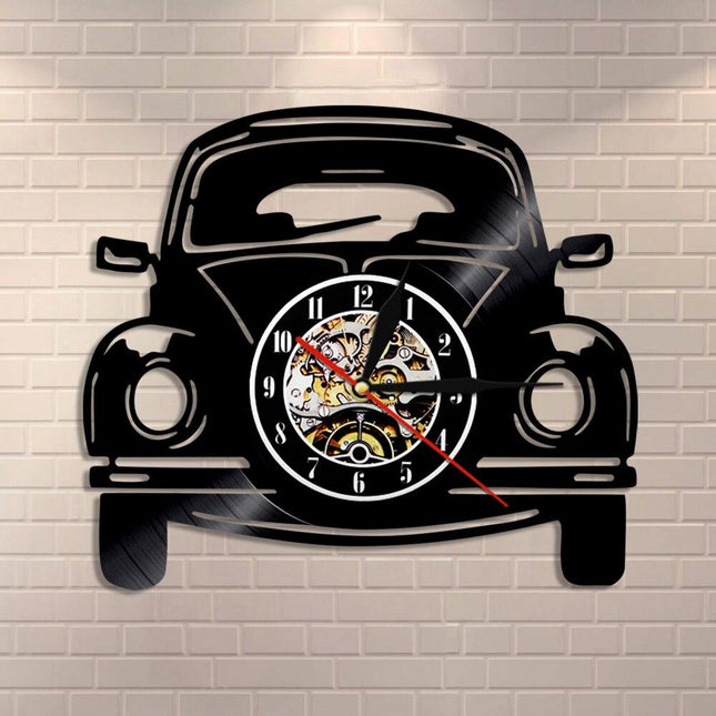 Zegar winylowy z samochodem VW Garbus