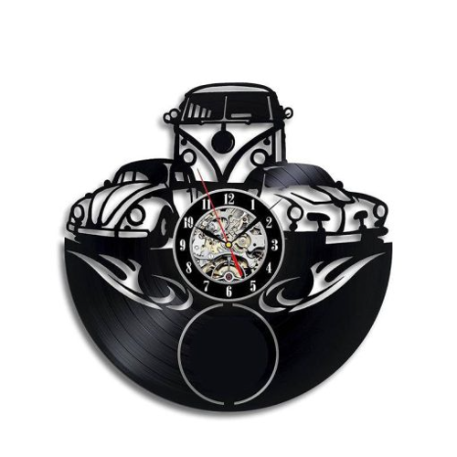 Zegar z winylu z samochodami Volkswagen