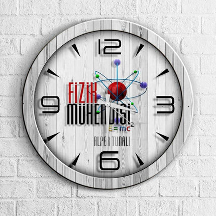 Drewniany zegar ścienny dla fizyka