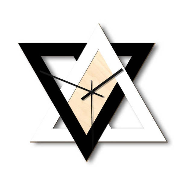 Designerski zegar ścienny drewno i metal