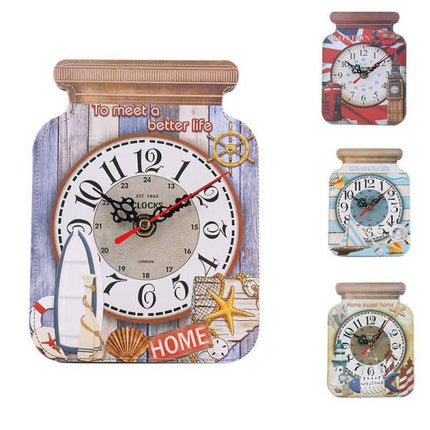 Zegar ścienny drewniany w kształcie słoika