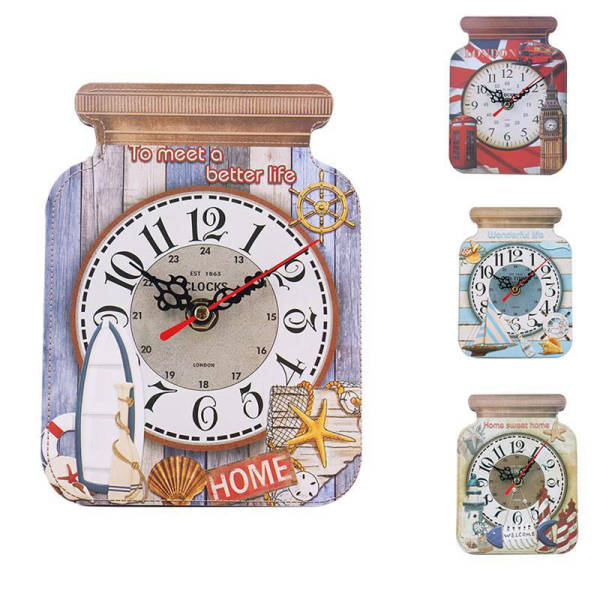 Zegar ścienny drewniany w kształcie słoika