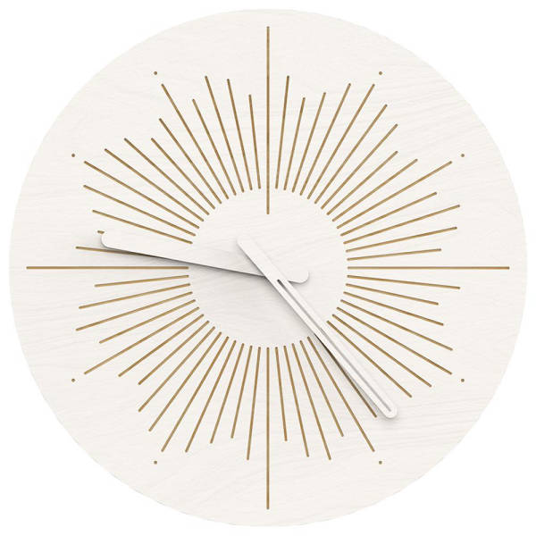Ozdobny zegar ścienny w kształcie słońca