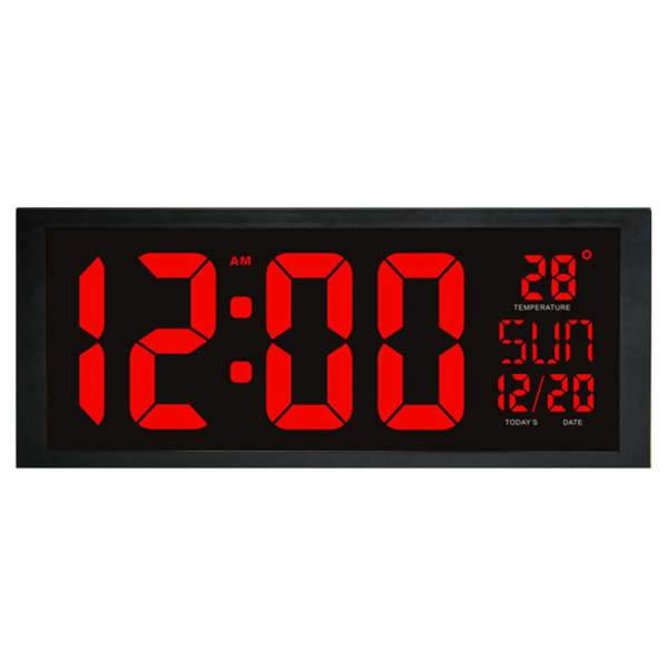 Duży bezprzewodowy zegar ścienny LED