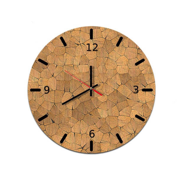 Zegar ścienny industrialny imitacja drewna