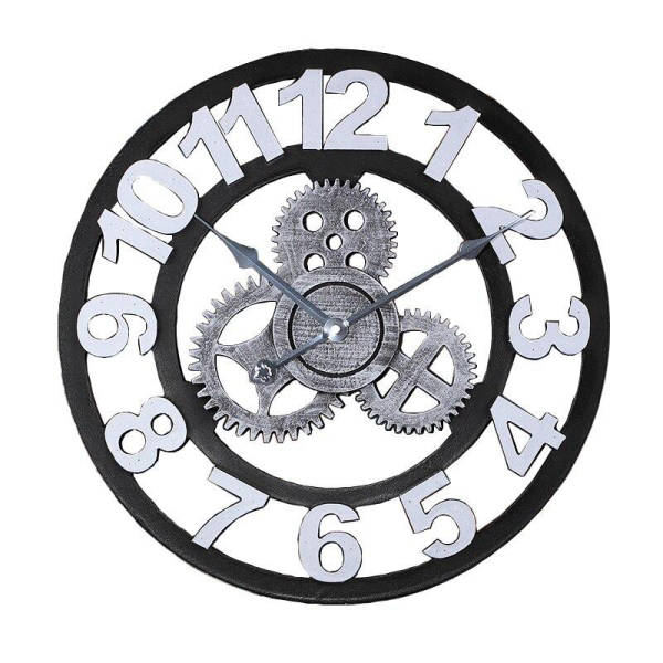 Klasyczny zegar industrialny z zębatkami