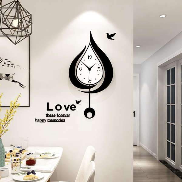 Nowoczesny zegar z wahadłem kształt łzy