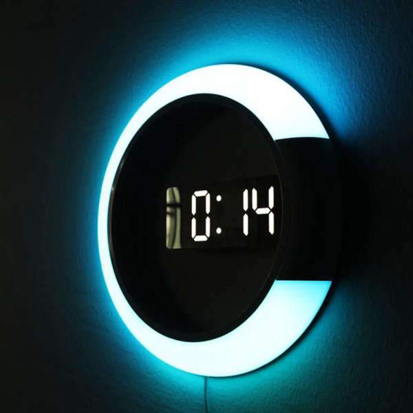 Cyfrowy zegar ścienny LED okrągły design