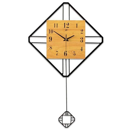 Geometryczny zegar ścienny z wahadłem loft