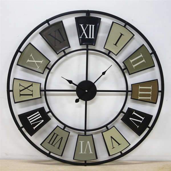Duży zegar industrialny na ścianę loft