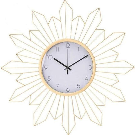 Złoty metalowy zegar ścienny styl glamour