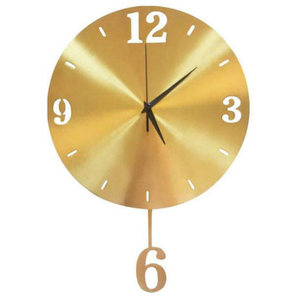 Złoty zegar z wiszącą cyfrą sześć