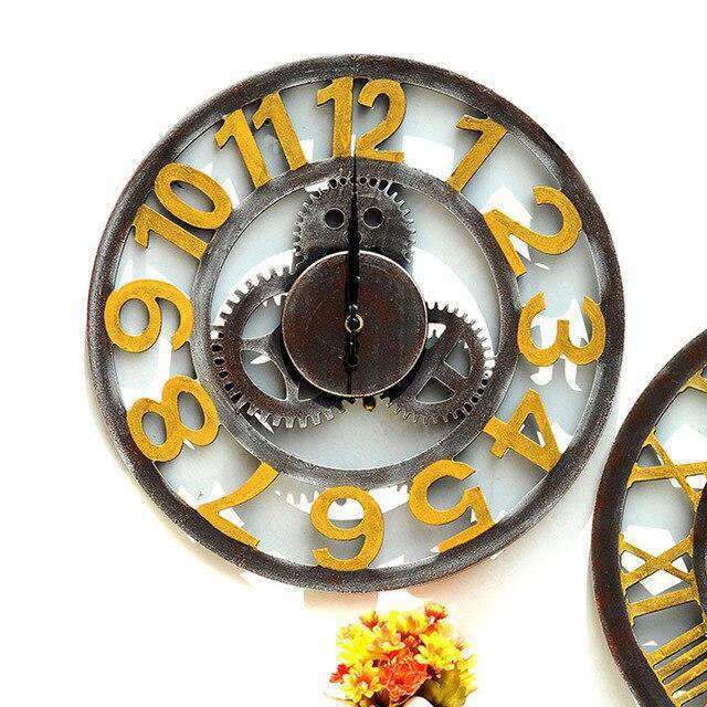 Zegar ścienny w stylu industrialnym z mechanizmem