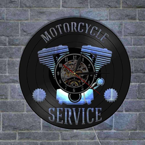 Zegar ścienny LED z silnikiem motocyklowym