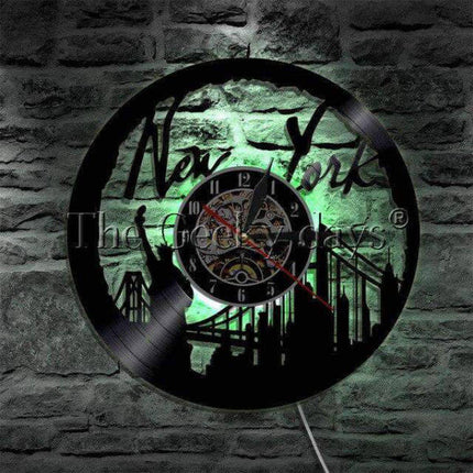 Winylowy zegar ścienny panorama Nowego Jorku