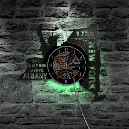Duży zegar ścienny mapa stanu Nowy Jork