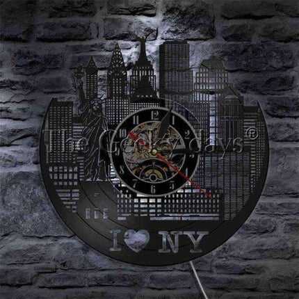 Winylowy zegar ścienny I Love NY