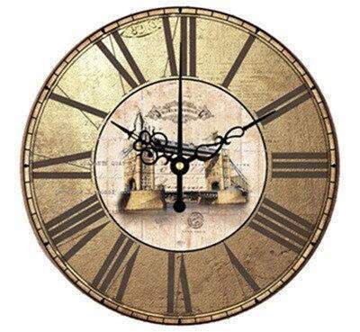 Zegar ścienny retro z mostem Brooklińskim