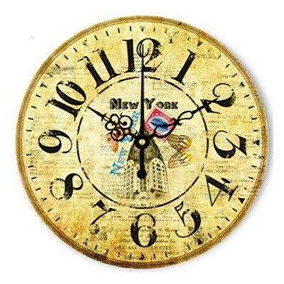Zegar ścienny industrialny vintage Nowy Jork