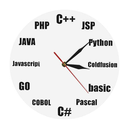 Zegar ścienny dla programisty z kodem