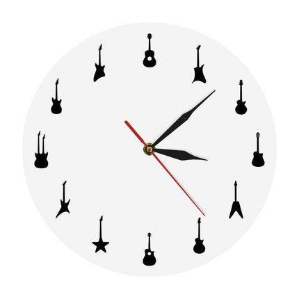 Oryginalny zegar ścienny z gitarami