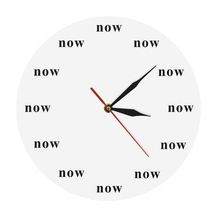 Motywacyjny zegar ścienny z napisem NOW