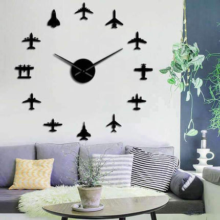 Zegar ścienny naklejany 3D z samolotami