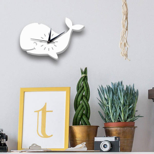 Zegar ścienny do pokoju dziecka wieloryb