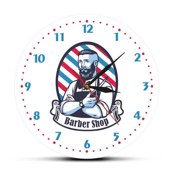 Zegar ścienny w stylu retro Barber Shop
