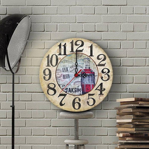Zegar ścienny vintage 30 cm motyw retro