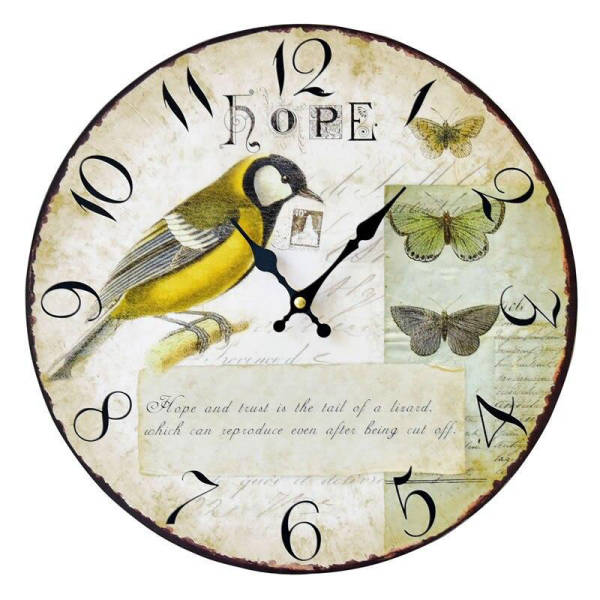 Zegar ścienny retro z motywem ptaków