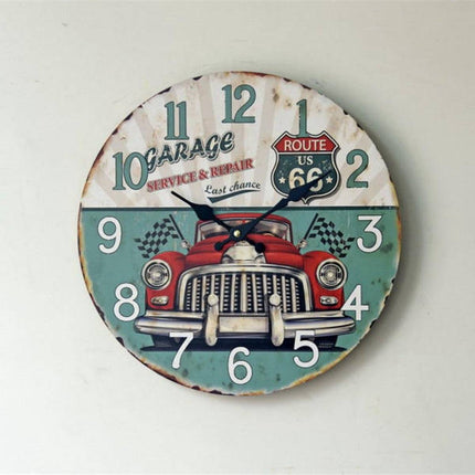 Zegar ścienny vintage z motywem Route 66
