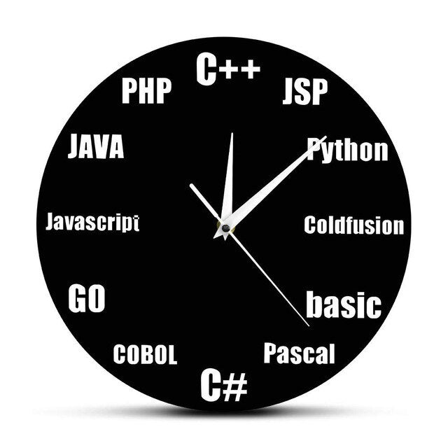 Zegar ścienny dla programisty z kodem