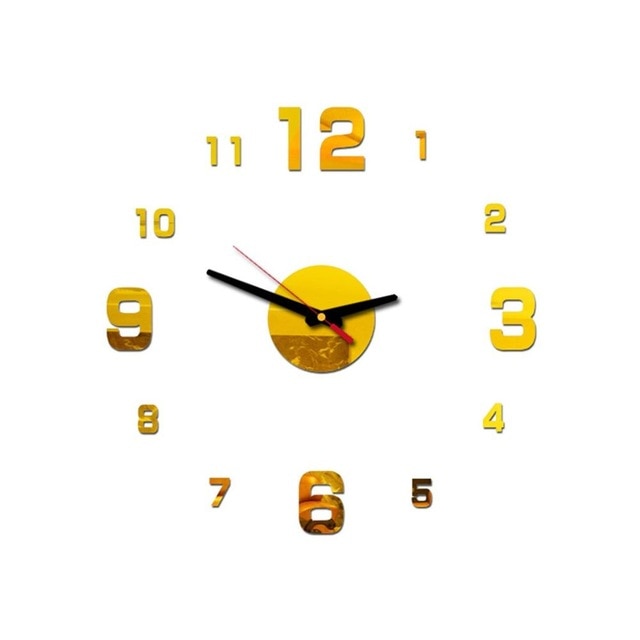 Nowoczesny zegar ścienny 3D do naklejania